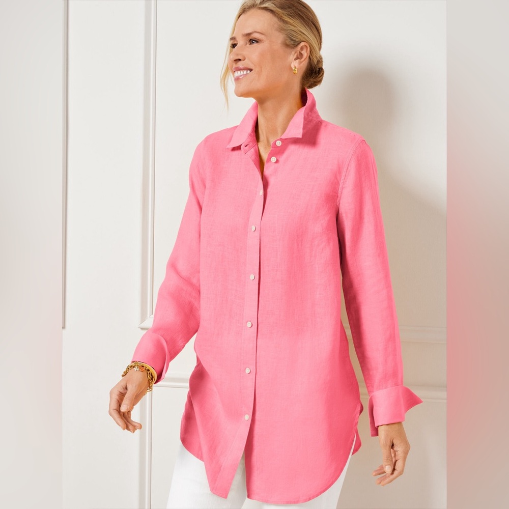 Talbots Linen Boyfriend Shirt